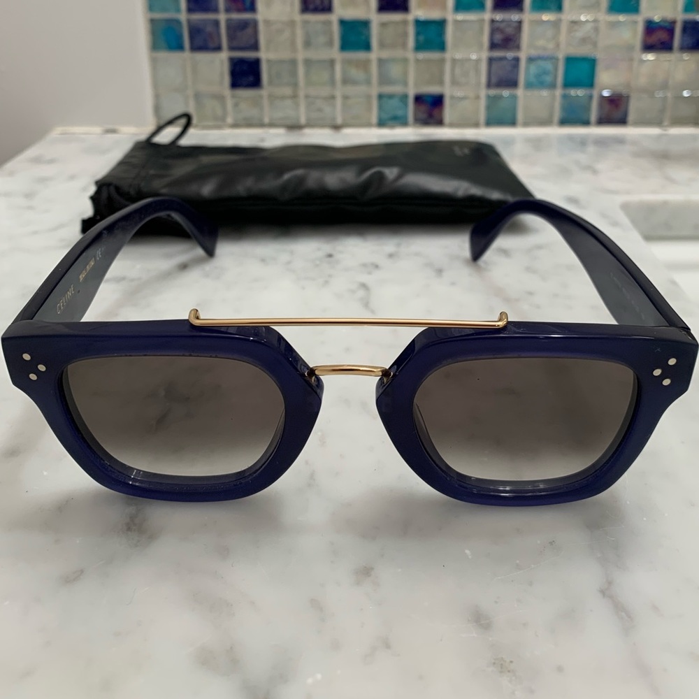 Celine Blue Square Monochromatic Glasses